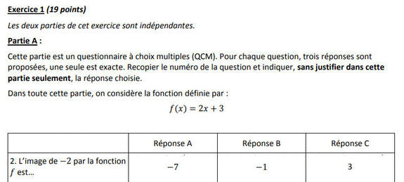 Exercice brevet : Trouver l’Image d’un Nombre par une Fonction Affine Exercice brevet : Trouver l’Image d’un Nombre par une Fonction Affine