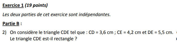 Exercice brevet : Vérifier si un Triangle est Rectangle avec Pythagore Exercice brevet : Vérifier si un Triangle est Rectangle avec Pythagore