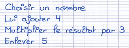 Programme de calcul à transformer en expression littérale