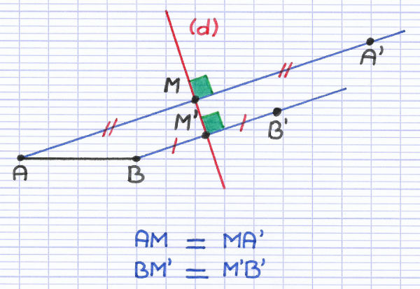 Construction des symetriques des extrémités du segment