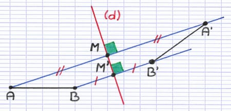 Segment symétrique par symétrie axiale Segment symétrique par symétrie axiale