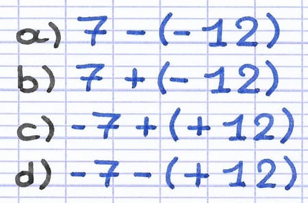 Addition et soustraction de nombres relatifs