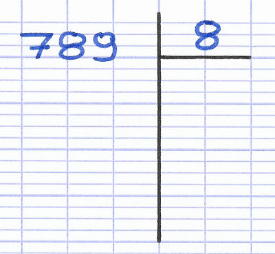 Exercice pour effectuer la division décimale de 2 nombres entiers
