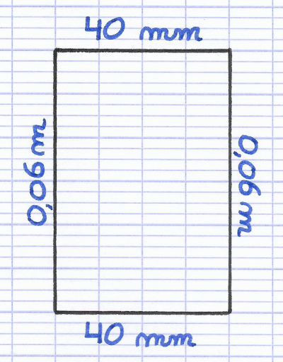 Exercice pour calculer le périmètre d'un rectangle