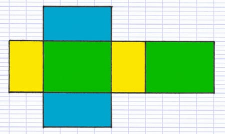 Patron d’un pavé droit composé de 6 rectangles Patron d’un pavé droit composé de 6 rectangles