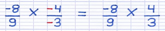 Application de la règle des signes sur une fraction avec 2 signes négatifs Application de la règle des signes sur une fraction avec 2 signes négatifs