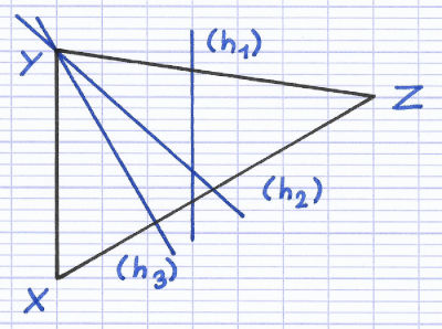 Exercice pour trouver la hauteur d'un triangle