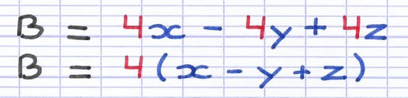 Factorisation d’une expression littérale avec un facteur commun