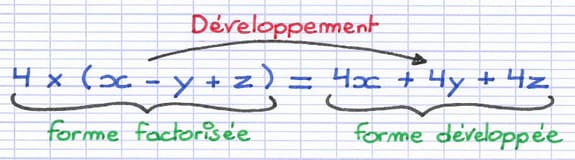 Transformation de la forme factorisée en forme développée