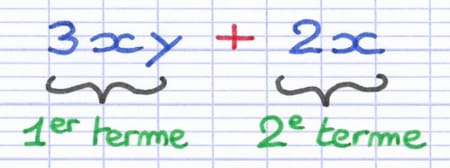 L’expression littérale possède 2 termes