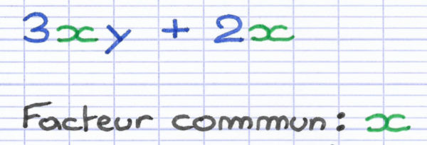 Trouver un facteur commun: une lettre