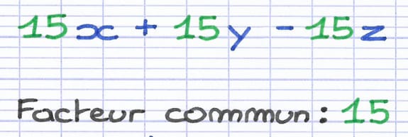 Trouver un facteur commun: un nombre