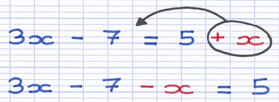 Regroupement des X dans un membre de l’équation