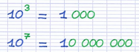 Écriture d’une puissance de 10 en nombre entier
