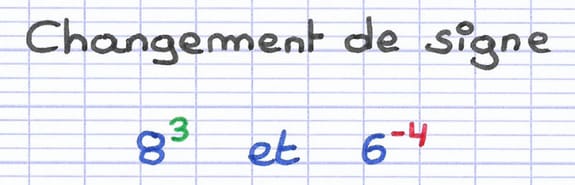 Changer le signe de l’exposant d’une puissance Changer le signe de l’exposant d’une puissance