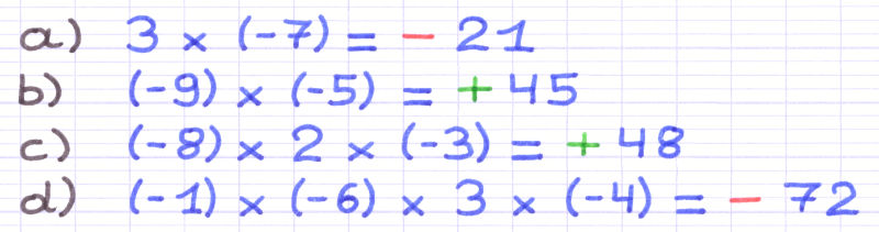 Multiplication des nombres relatifs