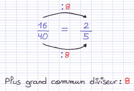 Simplification de l’une des fractions à additionner