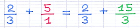 Addition de fractions nécessitant un dénominateur commun Addition de fractions nécessitant un dénominateur commun