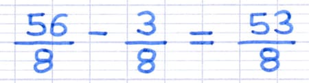 Résultat de la soustraction de 2 fractions Résultat de la soustraction de 2 fractions