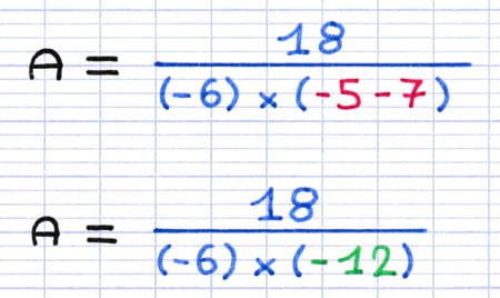 Parenthèse au sein du dénominateur de la fraction Parenthèse au sein du dénominateur de la fraction