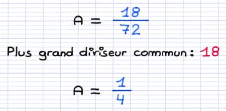 Simplification de la fraction par le plus grand diviseur commun Simplification de la fraction par le plus grand diviseur commun