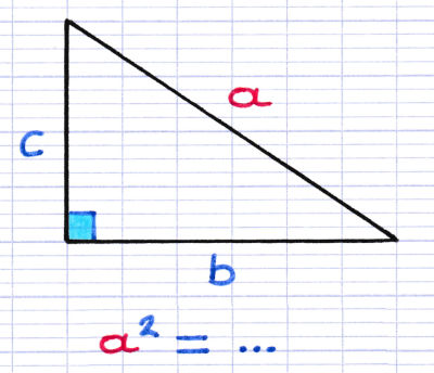 Mise en équation de l'égalité du théorème de Pythagore