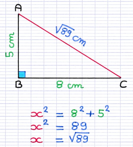 Longueur exacte de l’hypoténuse d’un triangle rectangle Longueur exacte de l’hypoténuse d’un triangle rectangle