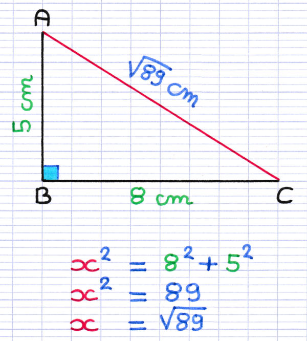 comment faire pour calculer l'hypoténuse d'un triangle rectangle