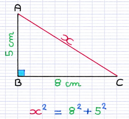 Transformation du théorème de Pythagore en équation mathématique Transformation du théorème de Pythagore en équation mathématique