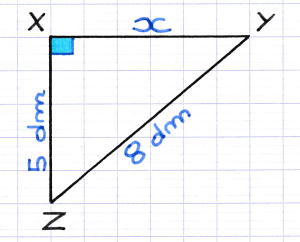 Exercice pour calculer la longueur d'un côté d'un triangle rectangle