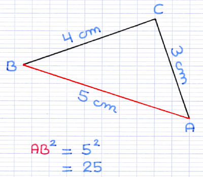Calcul du carré de la longueur du plus grand côté du triangle