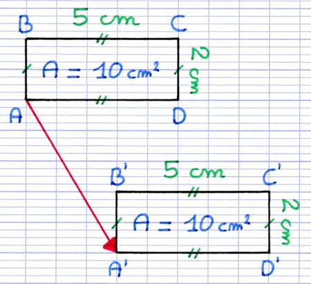 Translation: propriété de conservation des aires
