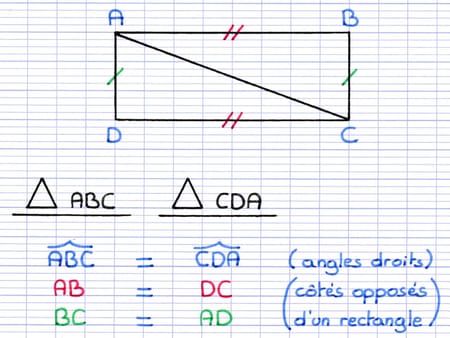 Démonstration que 2 triangles sont égaux avec le cas d’égalité CAC Démonstration que 2 triangles sont égaux avec le cas d’égalité CAC