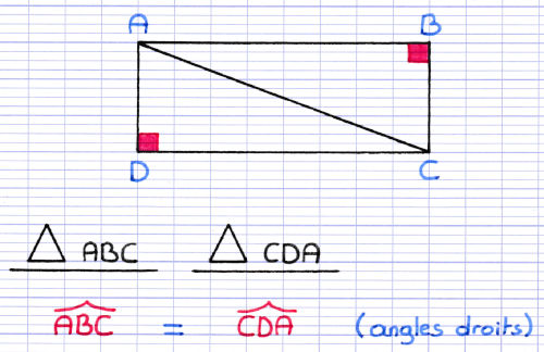 Les 2 triangles ont une paire d'angles de même mesure