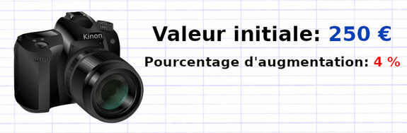 Exercice 1 : Appliquer un pourcentage d’augmentation