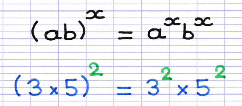 Formule et exemple de la puissance d'une multiplication