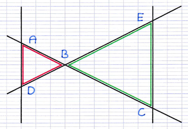 Deux triangles en situation de Thalès papillon