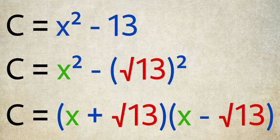 Factorisation de l’identité remarquable avec une racine carrée Factorisation de l’identité remarquable avec une racine carrée