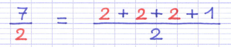 Décomposition du numérateur en une somme contenant le dénominateur