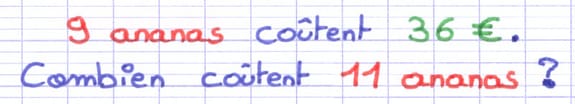 Problème de proportionnalité à résoudre à l’aide de la règle de 3 Problème de proportionnalité à résoudre à l’aide de la règle de 3