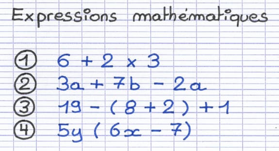 Les expressions mathématiques sont composées de différents symboles Les expressions mathématiques sont composées de différents symboles