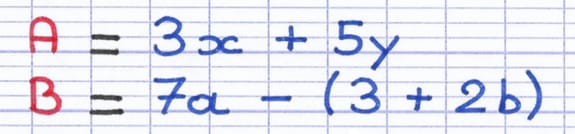 Le nom d’une expression littérale est une lettre majuscule Le nom d’une expression littérale est une lettre majuscule
