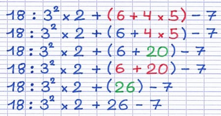 Les parenthèses sont en 1ère position dans l’ordre de priorité des opérations Les parenthèses sont en 1ère position dans l’ordre de priorité des opérations