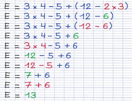 L’expression est calculée en respectant la priorité des opérations L’expression est calculée en respectant la priorité des opérations