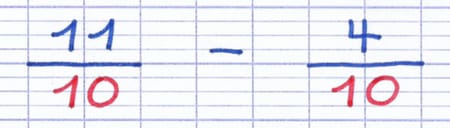 Le dénominateur est identique pour les 2 fractions Le dénominateur est identique pour les 2 fractions