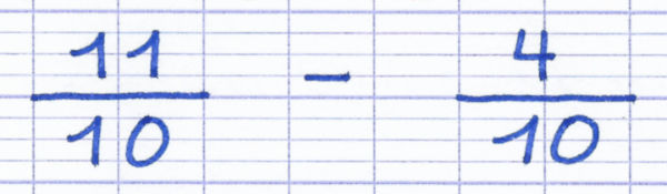 Soustraction de fractions partageant un dénominateur identique