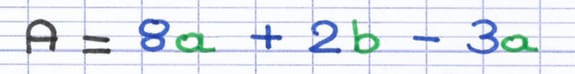 Chaque terme d'une expression littérale appartient à une famille Chaque terme d'une expression littérale appartient à une famille
