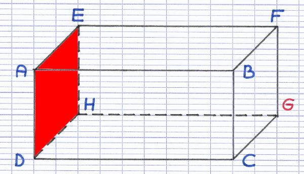 Exercice: Nommer une face et des segments d'un pavé droit