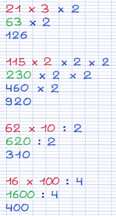 La multiplication progressive entraîne une simplification des calculs