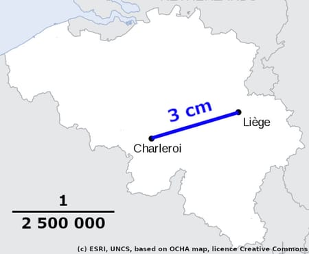 Mesure de la distance sur la carte Mesure de la distance sur la carte